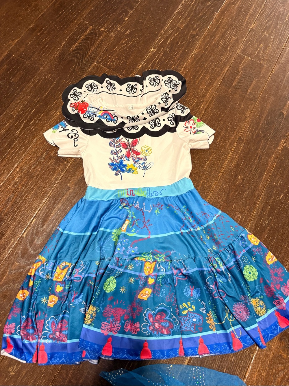 Girls Blue Floral Fiesta Dress Costume by encanto dress
